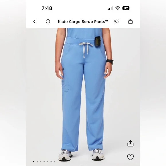 FIGS Kade Cargo Scrub Pants size large ceil blue - Picture 2 of 2